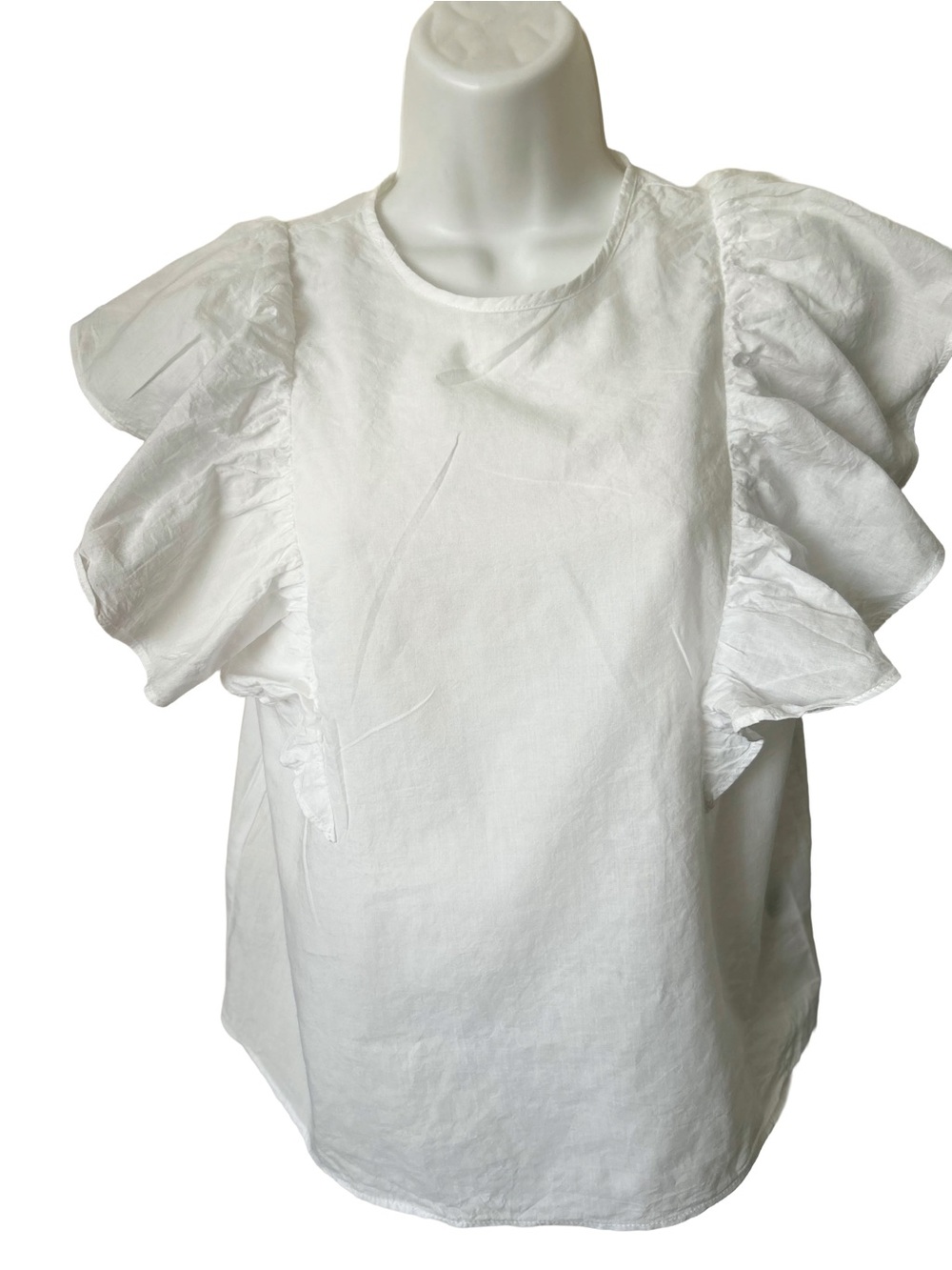 a new day White Ruffle Sleeve Kids Blouse, XS